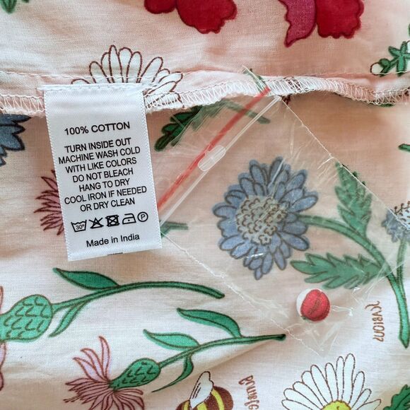 NWT Sur La Vague Women's Ruffle Sleeve Top in Pink Botanical Floral Print OS - Picture 8 of 10